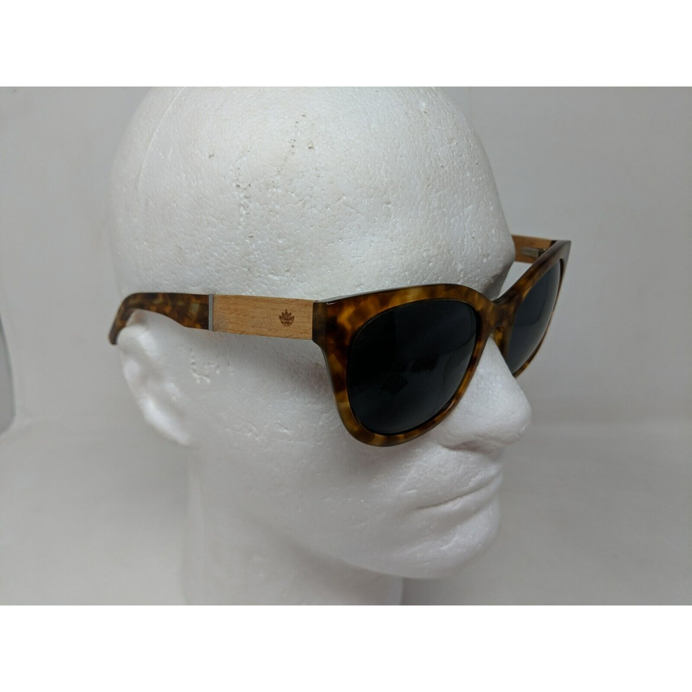 Wooda Sunglasses Designer Cat Eye Tortoise‎ Shell Wood Wooden Wood Acetate VTG